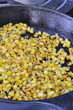 Stove Top Pan Roasted Corn Recipe |  When grilling isn't an option and the season for fresh corn on the cob is over this Stove Top Roasted Corn Recipe is a Corn On The Stove Top, How To Grill Corn On The Cob On Stove, Roasted Corn For Salads, Grilled Corn On Stove Top, Grilled Canned Corn, Cooking Corn On The Cob On The Stove, How To Cook Corn On The Cob On The Stove, Nigerian Desserts, Stove Top Corn