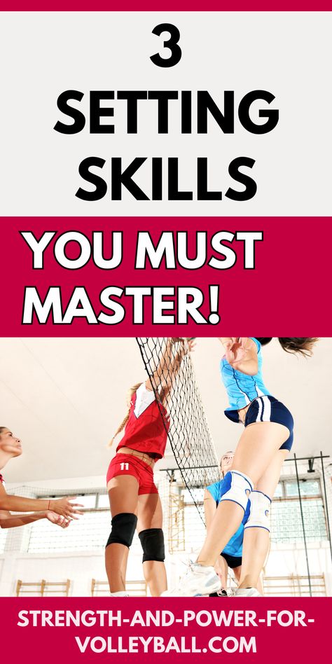 Discover the 3 volleyball setting techniques you need to master to become a great volleyball setter. Do these volleyball setting drills to become a consistent and accurate setter. Have fewer double contacts and be able to set you teammates the perfect set. Watch the video and read the article and become a great volleyball setter today! Setting In Volleyball, Volleyball Setting Drills, Volleyball Setting, Volleyball Practice Plans, Setting Drills, Volleyball Gear, Volleyball Setter, Volleyball Skills, Volleyball Practice