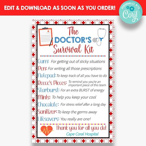 This Tags item by IRISANDIVYPRINTABLES has 20 favorites from Etsy shoppers. Ships from United States. Listed on Aug 23, 2023 Nursing Survival Kit, Cna Appreciation, Doctor Appreciation Gifts, Survival Kit Gifts, Surgical Tech, Nurse Appreciation Gifts, Doctor Gift, Tags Printable, Favor Labels