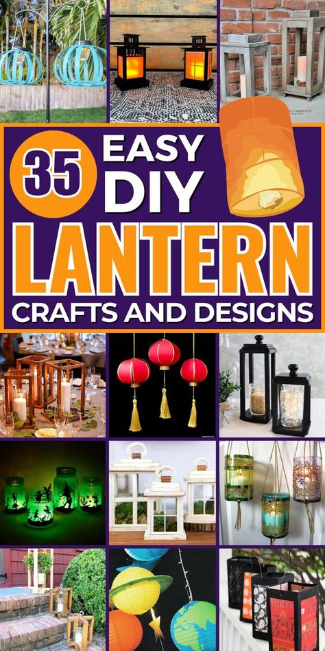 Add a warm glow to your space with these DIY lantern projects. Perfect for indoors or outdoors! Fairy Light Lantern Diy, Diy Outdoor Lanterns Solar Lights, Patio Lanterns Diy, Lantern Projects, Candle Holders Decor Ideas, Diy Candle Lantern, Diy Outdoor Lanterns, Paper Bag Lanterns, Easy Outdoor Projects