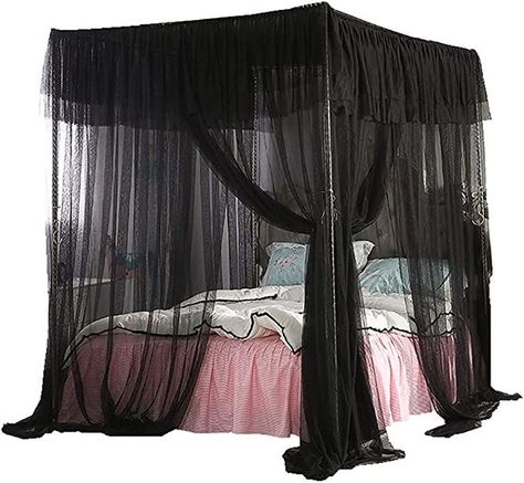 Curtain Canopy Bed, Curtain Canopy, Corner Curtains, Bed Drapes, Post Bed, Canopy Bed Curtains, Canopy Bed Frame, Canopy Bedroom, Canopy Curtains