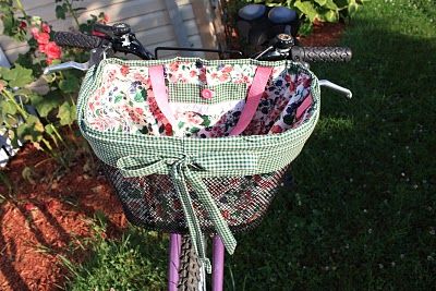 Bike Basket Liner, Photo Corner, Pink Bike, Bicycle Basket, Cyclocross Bike, Add Photo, Pretty Bike, Basket Liners, Bike Basket