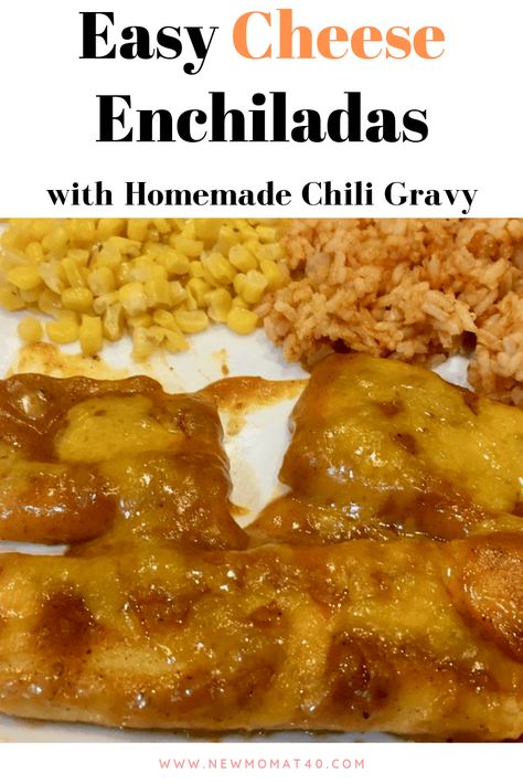 Beef Enchiladas With Chili Gravy, Chili Gravy Enchiladas, Cheese Enchiladas With Chili Gravy, Enchilada Gravy, Enchilada Seasoning, Chili Gravy Recipe, Easy Cheese Enchiladas, Chili Gravy, Spicy Food Mexican