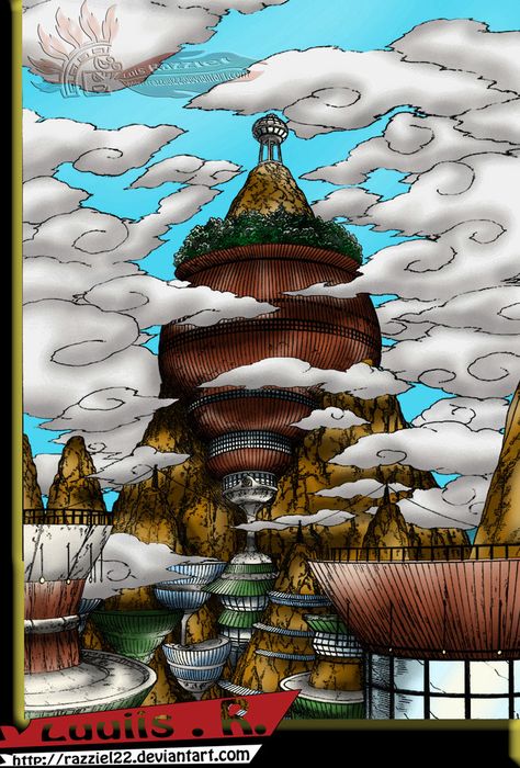 Hidden Cloud Village Cloud Village Naruto, Cloud Village, Naruto Backgrounds, Naruto Design, Hidden Village, Christmas Screen Savers, Wallpaper Bible, Old Paper Background, Bible Verse Pictures