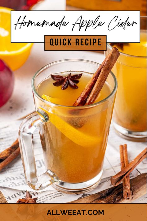 🍏🍂 Enjoy the cozy flavors of fall with this Homemade Apple Cider (Quick Recipe)! This easy recipe brings together fresh apples, warm spices, and a touch of sweetness for a comforting drink that’s perfect for chilly days. Ready in just a few simple steps, you’ll love the aroma that fills your home as it simmers. Perfect for gatherings or a cozy night in! 🌟 #HomemadeAppleCider #FallRecipes #QuickAndEasy #CozyDrinks #AppleRecipes #SeasonalSips #WarmBeverages Apple Cider Spices, Apple Cider Recipe Homemade, Easy Apple Cider Recipe, Homemade Apple Cider Recipe, Mulled Cider Spices, Homemade Cider, Fruit Harvest, Hard Apple Cider, Apples Cinnamon