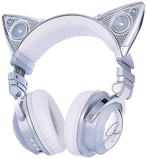 Brookstone Limited Edition Ariana Grande Wireless Cat Ear Headphones with External Speaker, Bluetooth Microphone, and Color Changing Accents #bluetoothheadphones #BluetoothHeadsets #Bluetoothheadphones Cat Headphones, Bluetooth Microphone, Cute Headphones, Speaker Bluetooth, Best Headphones, Adjustable Headband, Audio Headphones, Ear Headphones, Cat Ear