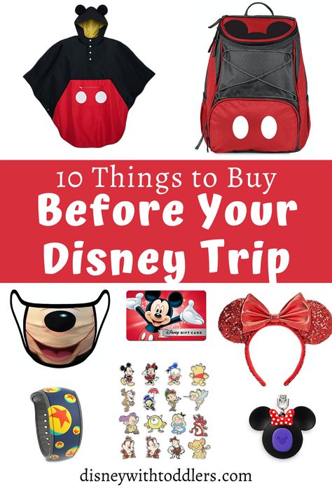 Shop official Disney gear ahead of your trip to save time and money. Things To Buy Before Disney World, Disney With Toddlers, Disney Packing, Disney Trip Surprise, Disneyland Family, Disney Gear, Airplane Activities, Disney Essentials, Disney 2023