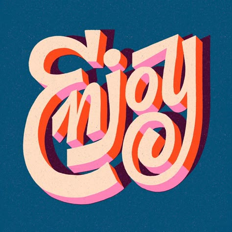 Inspiration Typographie, Design Alphabet, Word Joy, Posca Marker, Graphisches Design, Hand Lettering Inspiration, Retro Typography, Lettering Inspiration, Typography Poster Design