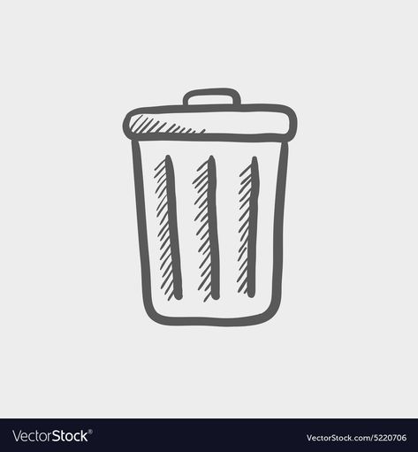 Trash Can Tattoo, Trash Can Doodle, Trash Doodle, Trash Can Drawing, Trash Can Illustration, Trash Drawing, Grey Drawing, Can Sketch, Raccoon Drawing