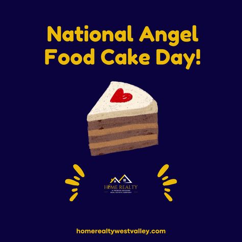 Let's whip up some sweet, airy goodness because it's National Angel Food Cake Day! Light as a cloud, and twice as delightful. Who's up for a slice? www.homerealtywestvalley.com Cake Day, Angel Food Cake, Food Cake, Angel Food, Cake Recipes, Angel, Holidays, Cake