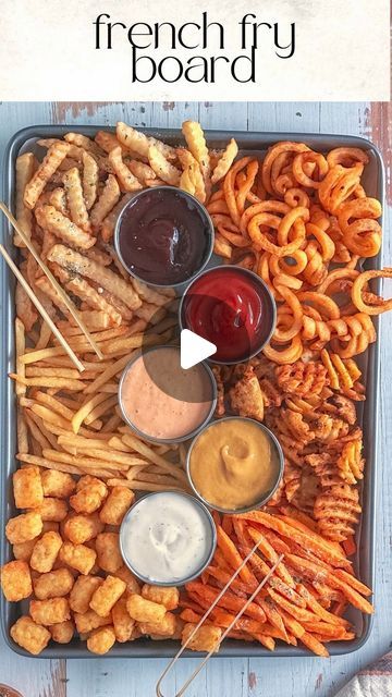 Fried Food Charcuterie Board, French Fry Charcuterie Board, French Fry Board, Fries Board, Fry Board, Bbq Charcuterie, Potato Party, Bbq Games, Teenager Birthday