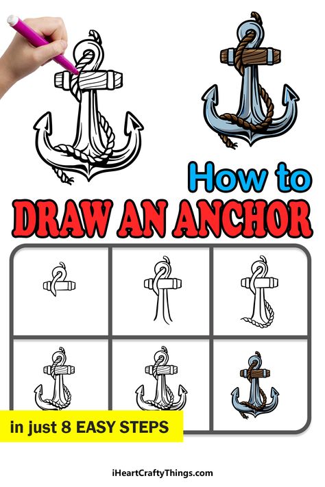 Draw Objects, Anchor Drawings, Draw Doodles, Color Mixing Guide, Pencil Sketching, Drawing Step, Paper Stuff, Rock Painting Ideas Easy, Basic Drawing