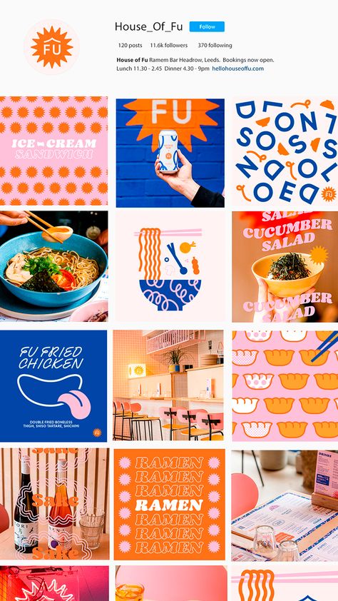 Social Media Graphics Inspiration, Restaurant Brand Design, Media Branding Design, Sns Design, Bar Branding, Food Social Media, Ramen Bar, Instagram Design Layout, Instagram Branding Design