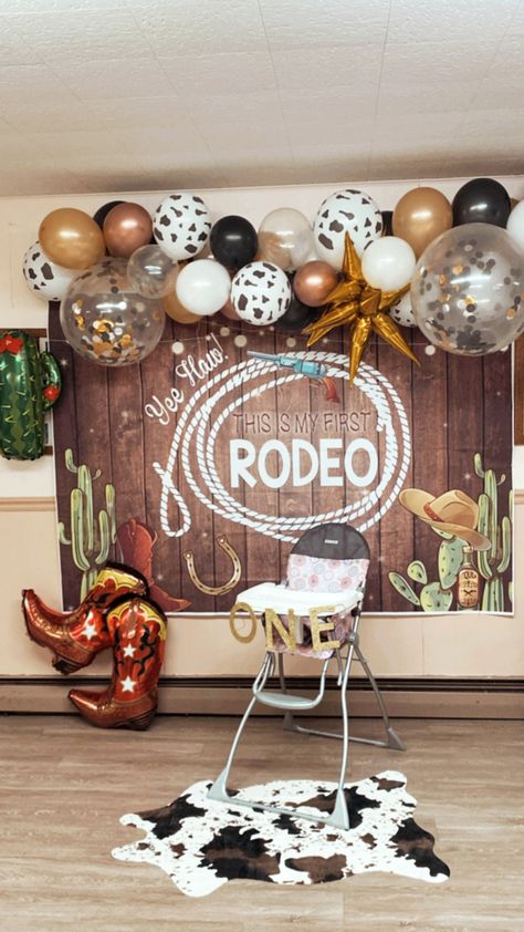 Cowboy Theme 1st Birthday Party, Cowboy 1st Birthday Party Ideas, Country One Year Old Birthday, Two Cow Birthday, Cowboy Theme Party For One Year Old, Western Theme One Year Old Party, Bull Birthday Party Ideas, 1 St Rodeo Birthday, Cowboy Two Birthday