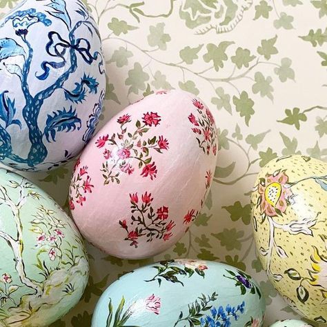 Inslee Fariss on Instagram: "Here they are: 4” tall papier-mâché eggs with acrylic paint and lacquered finish. For sale at ten am this morning (eastern standard)! Painting these was the bright spot of my last three weeks!" Acrylic Egg Painting, Rice Paper Egg, Fried Egg Painting, Inslee Fariss, Papier Mache Eggs, Egg Artwork, Fabrege Eggs Russia, Christian Symbols, Egg Art