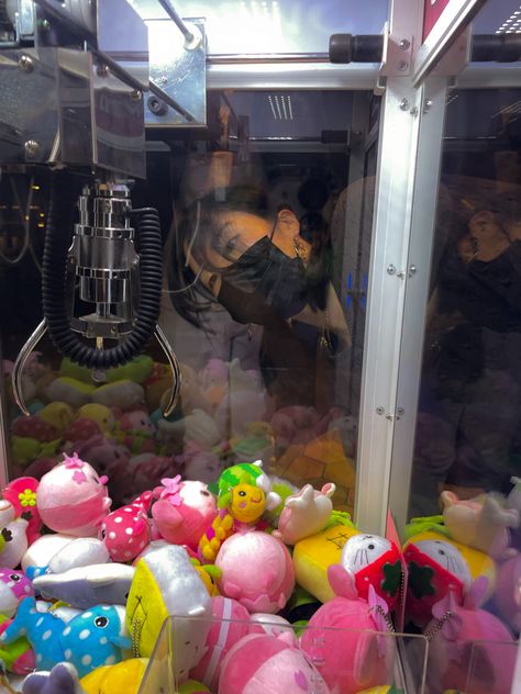 Retro Claw Machine, Plushie Claw Machine, Claw Machine Reference, Crane Game Aesthetic, Claw Machine Aesthetic, Bg Reference, Mundane Life, Hungry Ghost, Crane Game