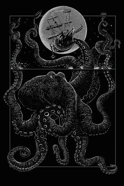 Salon Tattoo, Kraken Art, Octopus Drawing, Steampunk Octopus, Art Alevel, Zodiac Tattoos, Octopus Art, Bd Comics, Sea Art