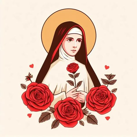 St Therese Of Lisieux Art, Bible Bullet Journaling, Catholic Wallpaper, Saint Therese, Religious Artwork, Catholic Women, Thérèse Of Lisieux, St Therese Of Lisieux, St Therese