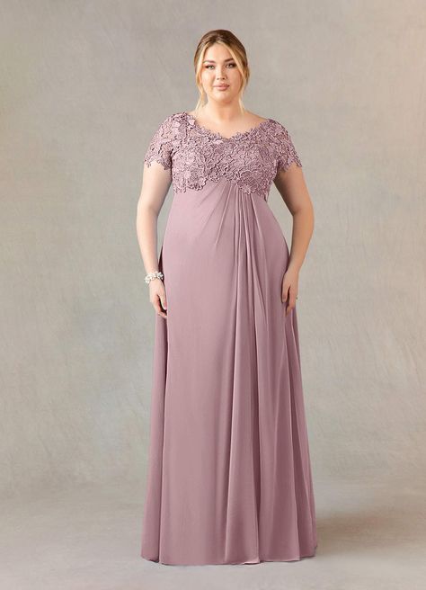 Dusty Rose Angelou Mother of the Bride Dress Try-on Dress Sample Dress Mother of the Bride Dresses | Azazie Mog Dresses, Uzun Boy, Dress Mother Of The Bride, Chiffon Lace Dress, Bridesmaid Colors, Dusty Rose Dress, Bride Groom Dress, Lace Chiffon, Dress Dusty