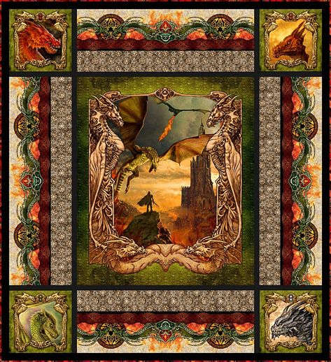 Your Free Quilt Pattern – Ancient Dragons Dragon Quilts Ideas, Dragon Quilt Pattern, Dragon Quilts, Dragon Quilt, Roots Design, Panel Quilt Patterns, Ancient Dragon, Dragon Crafts, Quilt Square Patterns