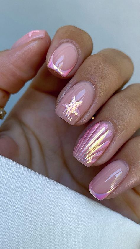 Instagram Biab Nail Art, Cutest Nails, Biab Nails, Seashell Nails, Pink White Nails, Unghie Sfumate, 2024 Nails, Milky Nails, Girly Acrylic Nails