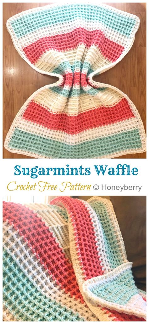 Waffle Stitch Baby Blanket Crochet Free Patterns - Crochet & Knitting Waffle Weave Crochet Blanket, Waffle Baby Blanket Crochet, Free Crochet Pattern Waffle Stitch Baby Blanket, Waffle Stitch Blanket Border, Waffle Stitch Baby Blanket Free Pattern, Waffle Stitch Crochet Baby Blanket, Waffle Weave Pattern, Waffle Weave Crochet, Waffle Stitch Crochet Pattern