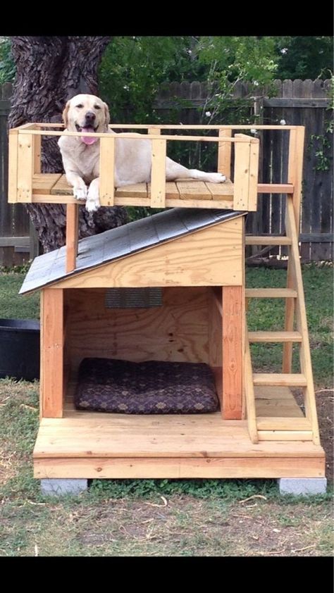 Pallet Dog House, Dog Backyard, Outdoor Dog House, Dog House Plans, Cool Dog Houses, Dog Yard, Dog Playground, Dog House Diy, Dog Area