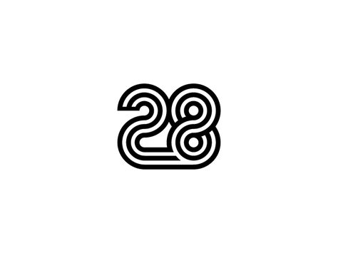 Number 28 Logo Design 28 Number Logo, 28 Tattoo Number Ideas, 26 Number Design, 28 Number Design, Graphic Design Inspiration Typography, Graphic Design Tattoos, Numbers Typography, Art Logos, Number Logo