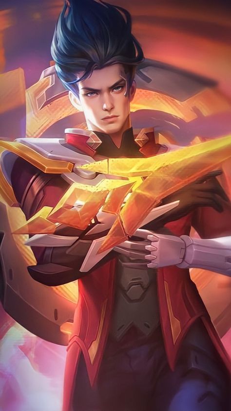 Mlbb Hero Photo, Natan Mobile Legends, Natan Mlbb, Mobile Legends Hero, Mobile Legend Chou Skin, Mlbb Hero, Hero Fighter, Mlbb Wallpaper, Gold And Black Background