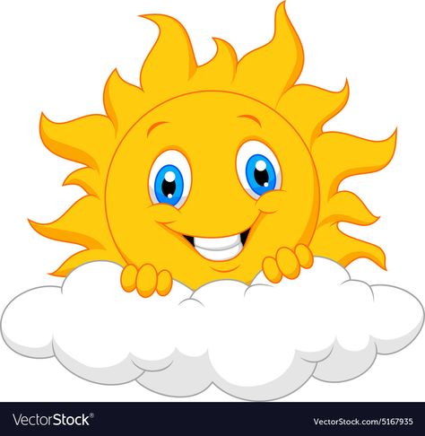 Smiling Sun, Happy Sun, The Cloud, Png Images, Vector Images, Illustrator, Sun