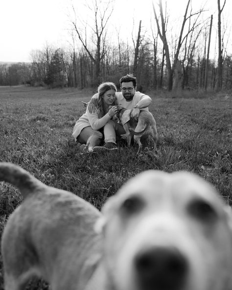 This one is for all the fur parents out there — the moment that these two mentioned to me that they wanted to do a photo session capturing them as a family with their 3 dogs, I truly could not contain my excitement! As a fur babe mom of 3 myself, I knew just how important and meaningful having these moments captured in time will be for this little family! We spent the night exploring the open field, and letting these cutie doggos just run around and be dogs! A dream session truly! 🥰💗🐶🐾 Dog Parent Photoshoot, Winter Family Photos With Dog, Family Photoshoot With Pets, Family And Dogs Photoshoot, Family Of 3 Photoshoot With Dog, Dog Family Photos, Family Pics With Dogs, Family Photo With Dog, Family Portrait With Dog