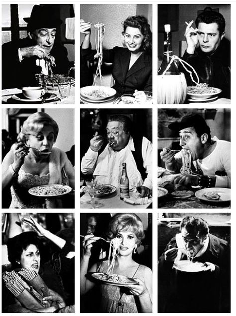 Italian actors eating pasta Pizza Spaghetti, Italian Photography, Eating Pasta, Anna Magnani, Italian Cinema, Pasta Italiana, Federico Fellini, Marcello Mastroianni, Sofia Loren