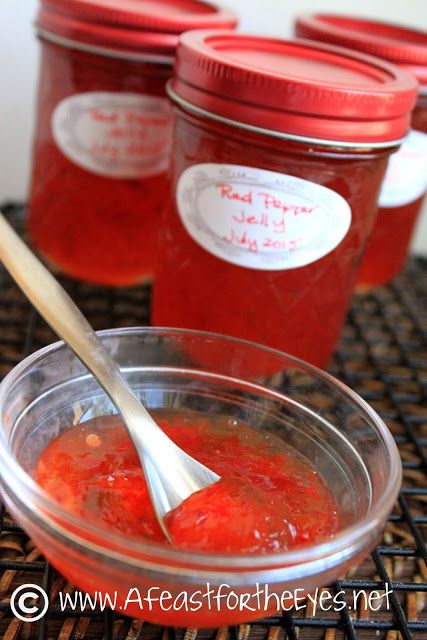 I have searched for many years for a Red Pepper Jelly recipe that a neighbor served at one of her Christmas parties. The jelly was tangy, with just a whisper of heat. Slathered on a cracker with cream cheese, it was love at first bite. Finally, I was able to recreate that red pepper jelly recipe and I'm thrilled beyond words. Whenever I serve this at a pot luck, or party, the bowl is completely clean! Red Pepper Jelly Recipe, Pepper Jelly Recipe, Jelly Maker, Pepper Jelly Recipes, Red Pepper Jelly, Ball Canning, Hot Pepper Jelly, Jelly Recipe, Pepper Jelly