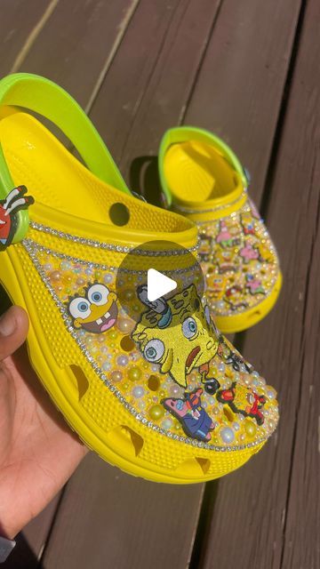 Nassandra Bryant | Custom Shoe Artist on Instagram: "Custom SpongeBob Crocs 💛😍

#naecustomkicks #crocs #spongbobcrocs #angeluspaint #naecustoms #af1custom #femaleartist #customshoes #sneakers #blue #sneakerartist #wearableartwork #dmv #shoeaddict #nike #nikeshoes #handpainted  #angelus #smallbusiness #757 #artist #drawing #paint" Spongebob Crocs, Artist Drawing, Sneakers Blue, Artist On Instagram, Custom Shoes, Female Artists, Nike Shoes, Hand Painted, Paint