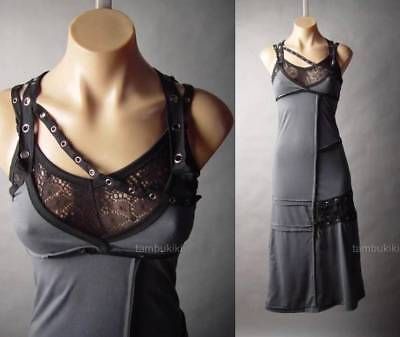 Cyber-Punk-Apocalyptic-Warrior-Sci-Fi-Steampunk-Goth-Harness-Strap-236-mv-Dress Sci Fi Steampunk, Goth Harness, Punk Dresses, Random Reference, Industrial Goth, Steampunk Goth, Long Summer Dresses Maxi, Structured Dress, Victorian Costume