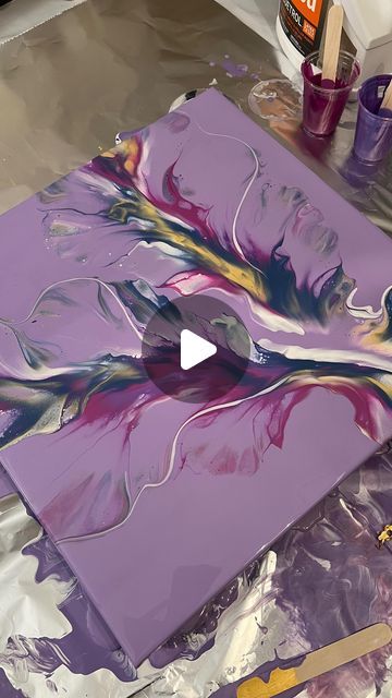 Erin M on Instagram: "Second attempt at this 18x18 canvas in fluid acrylics..  I do like it. It’s definitely a different color palette than I intended. Eager to see how it dries, hoping that navy doesn’t get too dark! I did add white too it but I’m thinking it could have used more.  But, I do love how wispy and floral this one is, and how that little bit of white at the end brings it all together.   • • •  #acrylicart #acrylicpainting #newyorkacrylic #fluidacrylicart #fluidart #fluidartist #theartist #artcurator #secondtry #dutchpouring  #fluidpainting #liquidart #modernart #pourpainting #abstractartist  #artreel #dutchpour  #timelapse #pouringart #viralart #abstractpainting #acrylicpourart #abstractaddict #artcollector #arttherapy #fluidart_daily" Fluid Acrylic Painting Tutorials, Pour Paint, Acrylic Painting Diy, Abstract Painting Techniques, Acrylic Pouring Art, Fluid Acrylic Painting, Abstract Art Painting Diy, Acrylic Painting Tutorials, Pouring Painting