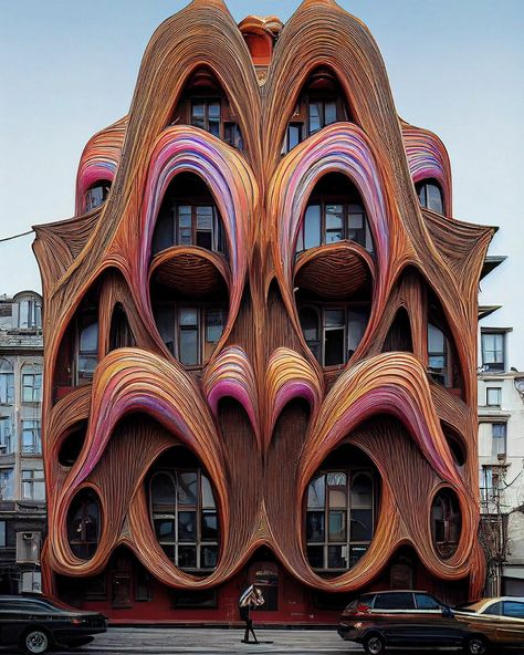 Futurism Architecture, Mad Architects, Art Nouveau Architecture, Architecture Concept Drawings, Unique House Design, Unique Houses, Architecture Illustration, Futuristic Architecture, Concept Architecture