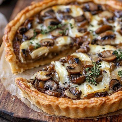 Lily's Bites Mushroom Tart, Puff Pastry Crust, Onion Tart, Meal Train Recipes, Mushroom And Onions, Flaky Crust, Flaky Pastry, Savory Pie, French Cooking