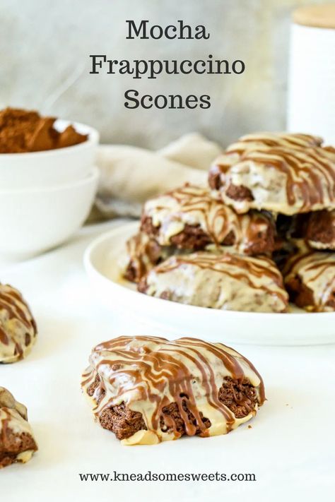 Mocha Frappuccino Scones Mocha Scones, Breakfast Scones, Mocha Frappuccino, Chocolate Scones, Scones Recipe Easy, Homemade Scones, Afternoon Tea Recipes, Savory Scones, Chocolate Mocha