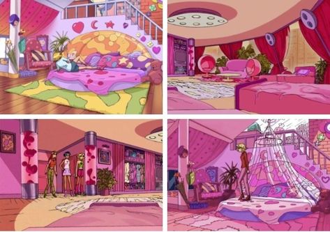 Totally Spies Room Decor, Totally Spies House Interior, Totally Spies Bedroom, Totally Spies Apartment, Totally Spies Room, Venus Bedroom, Spy Cartoon, Internet Nostalgia, Cartoon Bedroom