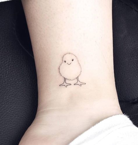 Baby Chick Tattoo, Cute Chicken Tattoo, Chick Tattoo, Chicken Tattoo, Tiny Tattoos For Women, Simple Tattoo, Cute Chickens, Subtle Tattoos, Baby Chicks