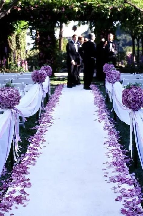 Aisle Decor, Lavender Wedding, Wedding Aisle, Ceremony Decorations, Wedding Planners, Purple Wedding, Wedding Themes, Wedding Wire, Wedding Bells