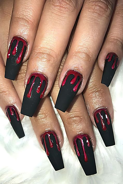 Blood Splatter Nails, Easy Halloween Nails, Weird Accessories, Halloween Nail Colors, Halloween Nail Decals, Blood Nails, Splatter Nails, Spooky Chic, Chic Nail Designs