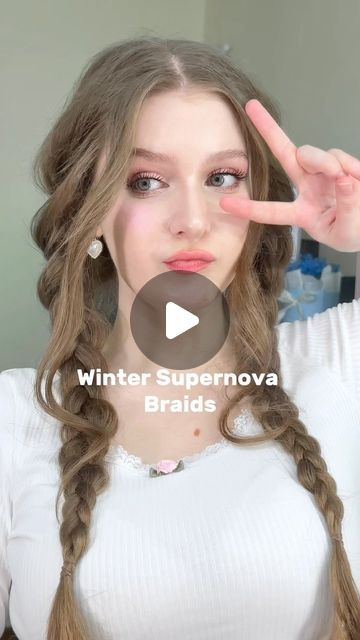 Aespa Hairstyle, Winter Supernova, Winter Braids, Winter Hairstyle, Tutorial Hairstyles, Half Up Hairstyle, Braids Tutorial, Hairstyle Braids, Twin Braids