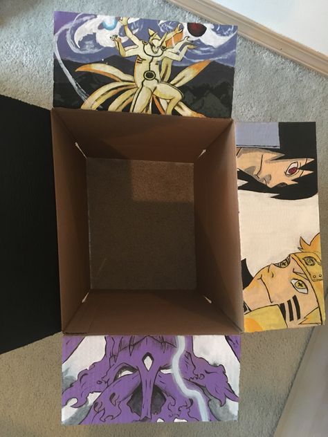 Naruto Birthday Gift Ideas, Naruto Gifts For Boyfriend, Naruto Birthday Cards Diy, Gift Ideas For Naruto Fans, Anime Gift Basket, Naruto Gift Box Ideas, Naruto Acrylic Painting Easy, Naruto Inspired Painting, Diy Presents For Boyfriend