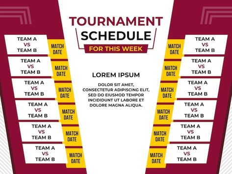 Tournament schedule for match on a week | Premium Vector #Freepik #vector Poster Bola, Sports Design Ideas, S Logo Design, Match Schedule, Football Tournament, Photo Art Gallery, Sports Design, Vector Photo, Premium Vector