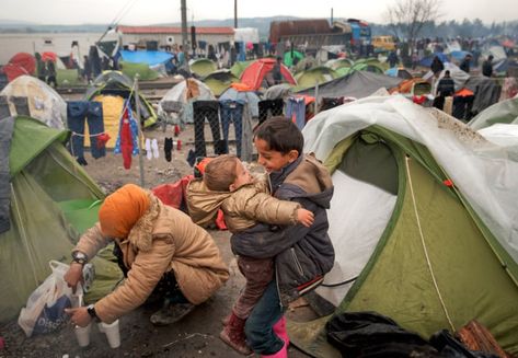 Eight-year-old Shaharzad Hassan shows her drawings chronicling the harrowing events in her life over the past 18 months. The title this drawing is called "Borders of hope". Picture: AP Photo/Vadim Ghirda Greek Border, Greek Town, Rain Pictures, Refugee Camp, They Said, Macedonia, Outdoor Gear, Borders, The Past