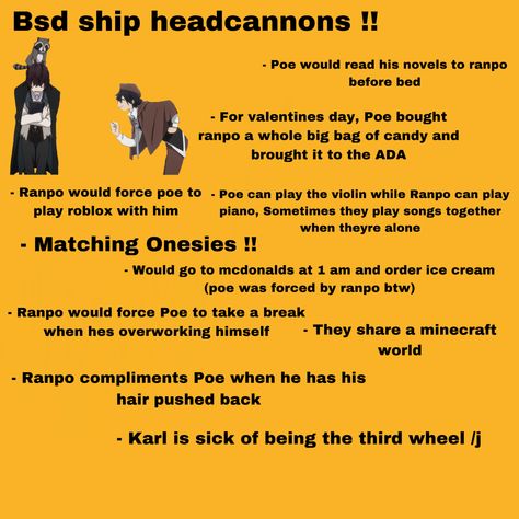 Bsd Headcannons, Gay Ships, 1 Am, Send Help, Bungou Stray Dogs Characters, Bongou Stray Dogs, Stray Dogs Anime, Anime Ships, Stray Dogs