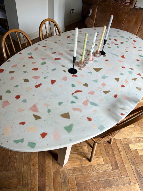 DIY Terrazzo dining table using resin Terrazzo Dining Table, Diy Terrazzo, Terrazzo Table, Using Resin, Dining Table, Instagram Photos, Photo And Video, Instagram Photo, Instagram