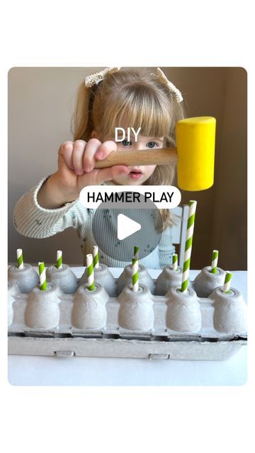 182K views · 4K likes | Rozanne | Bright Little Brains on Instagram: "Let’s RECYCLE & PLAY with this tap hammer activity!   We used:  ✔️ An egg carton  ✔️ Paper straws  ✔️ Hammer from @lovevery  Ideal for kids from 3+ years!  You can reuse it as many times you want.   Practicing hand-eye coordination, fine motor skills and focus and  concentration!🙌🏻  #learningthroughplay  #activitiesforkids  #kidsactivities  #busytoddlers  #playbasedlearning  #homeschoolpreschool #recycleandplay #diyplayideas #playhack #playidea  #easyplayideas #activitiesforkids #playtolearn  #toddlermama  #toddleractivities #toddlerfun #actividades  #playactivitiesforfun #earlyyearsideas #okuloncesioyun  #funforkids" Straw Activities For Kids, Play Hacks, Focus And Concentration, Playbased Learning, Games For Toddlers, Toddler Fun, Egg Carton, Homeschool Preschool, An Egg